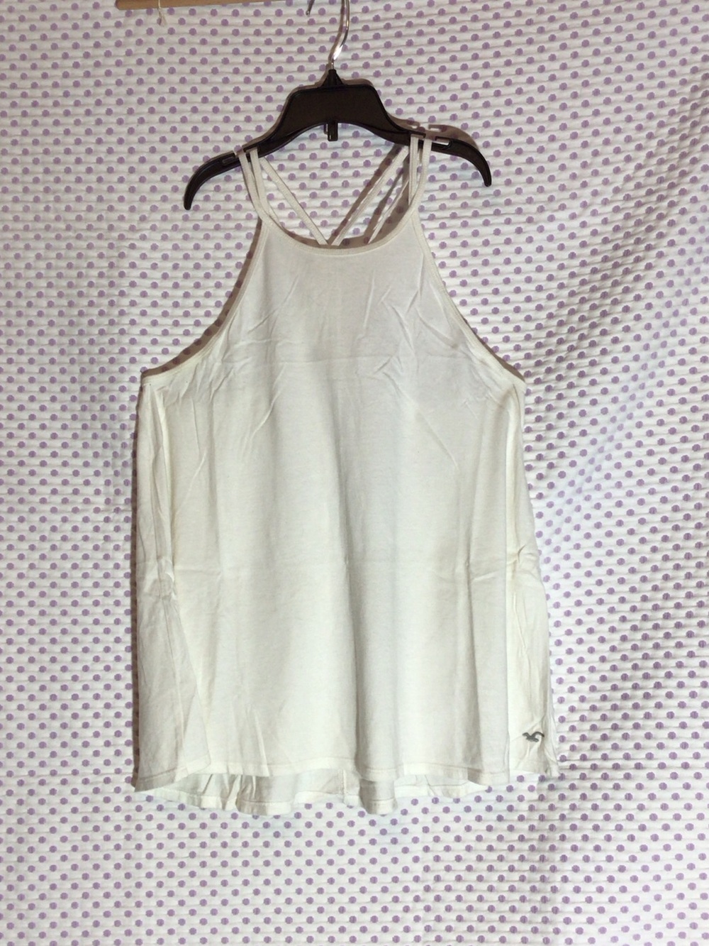 Hollister White Double-Strap Halter Tank Top